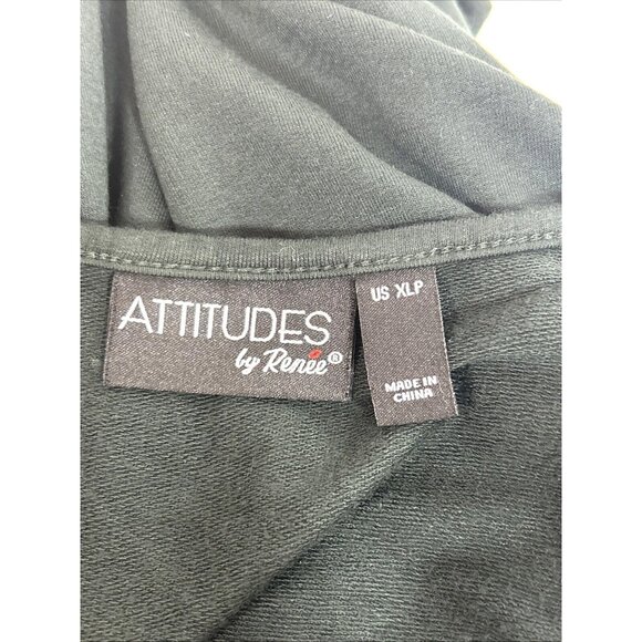 Attitudes by Renee Beach Dress XLP Black Red White Colorblock Maxi Sleeveless - Picture 6 of 8